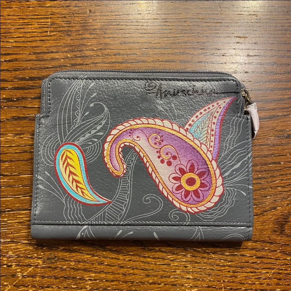 Anuschka Hand-Painted Leather 2-Fold Wallet with RFID Protection
